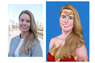 draw custom superhero portrait or corporate avatar