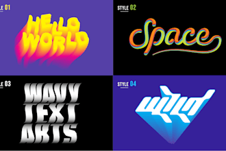design creative typography, 3d text effects and custom lettering