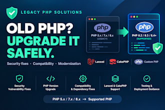 upgrade your legacy PHP application and fix security vulnerabilities