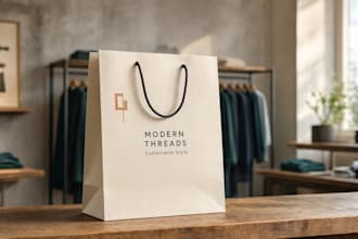 design modern and attractive paper shopping bags