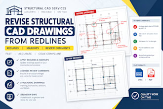 structural cad drawings, redlines, markups, review comments