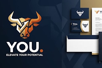 design brand identity with bull head logo for you