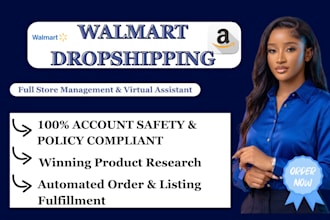 do walmart dropshipping, walmart virtual assistant, and store management