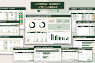 create wedding budget spreadsheet with vendor payment tracker,planning checklist