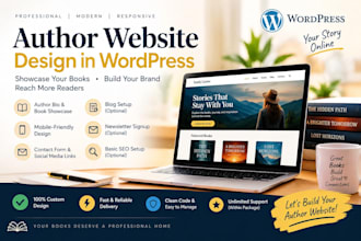 design a professional author website in wordpress