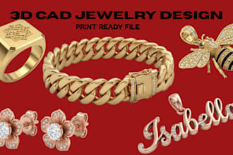 design 3d jewelry cad models, rings, pendant stl for casting