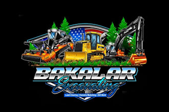 do lovely excavator, skid steer and forestry mulching logo