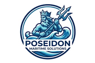 design a vector poseidon logo with company
