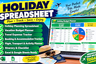 holiday spreadsheet holiday budget planner, vacation spreadsheet,holiday tracker