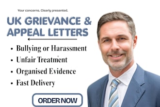draft UK workplace grievance, harassment complaint and appeal letters
