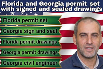 prepare florida and georgia permit sets with signed and sealed drawings