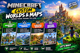 create minecraft maps, worldpainter terrain, survival worlds and server spawns