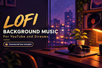 compose royalty free music, lofi background music for youtube videos and streams