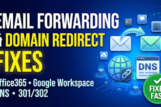 fixemail forwarding and domain redirect issues