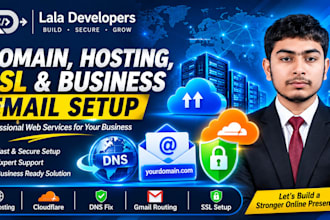 set up custom domain, hosting, SSL, and professional business email
