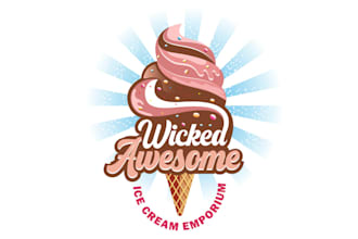 design attractive new ice cream shop logo