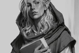 draw dnd character art illustration , dnd commissions