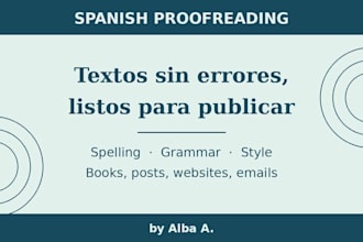 proofread and edit your spanish text, book or website