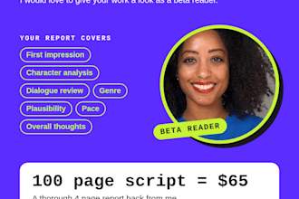 read your screenplay and provide feedback as a beta reader