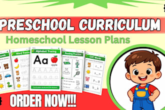 design engaging preschool curriculum homeschool lesson plans, elearning contents
