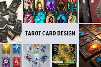 design custom tarot cards, oracle card deck, and tarot card illustration