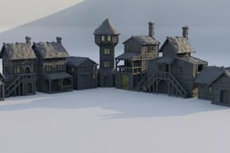 2d image to 3d building model, stl castle tabletop hills terrain, modular rock