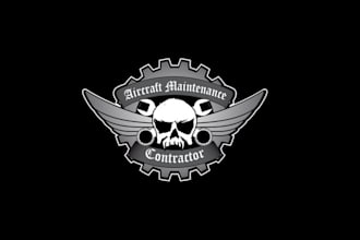 make aircraft maintenance contractor logo for mechanics
