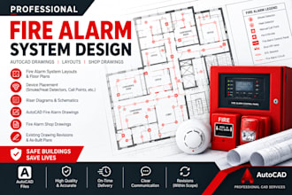 design fire alarm systems, autocad layouts, and shop drawings