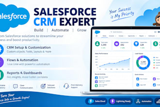 develop and customize salesforce CRM, flows, reports, and dashboards