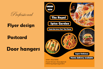 do custom flyer design, door hangers and postcard