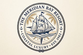 design elegant coastal nautical logo for resort