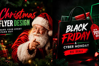 design black friday flyer, cyber monday, event flyer, halloween party