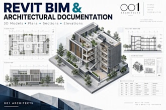 do revit bim models, architectural 2d permit documentation