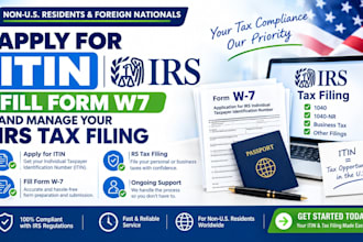 apply for itin, fill form w7, and manage your irs tax filing