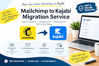migrate mailchimp contacts, tags, and email automations to kajabi