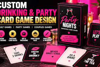 design a custom party card game, drinking card game, and adult card deck