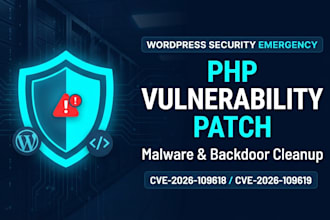 fix wordpress security, remove malware and patch critical PHP vulnerability