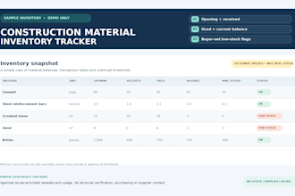 create a construction material inventory tracker in excel