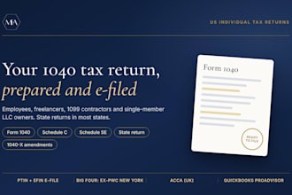 prepare and efile your US 1040 tax return, schedule c and state return