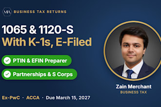 prepare and efile your form 1065 or 1120s business tax return and k1s