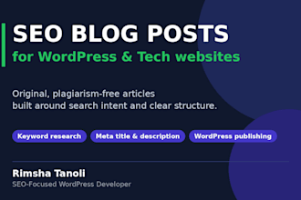 write SEO optimized blog posts for  tech websites