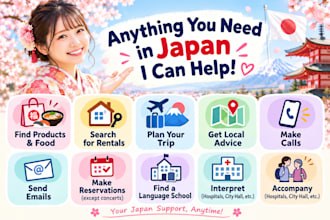 help with japan travel, phone calls, reservations, research and more