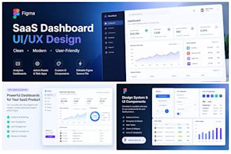 design a modern saas dashboard UI UX in figma