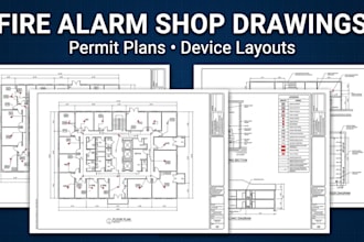 prepare fire alarm permit drawings, shop drawings and device layouts