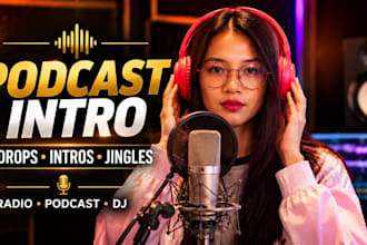 produce modern radio jingle, podcast intro, dj drop, or dj intro