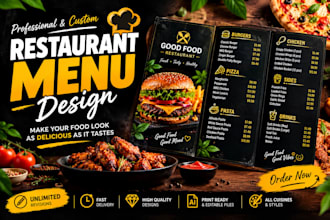design modern restaurant food menu