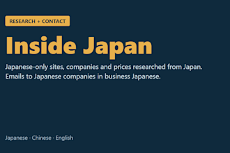 be your research and contact assistant inside japan