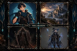 ai art, illustrations, character design and concept art