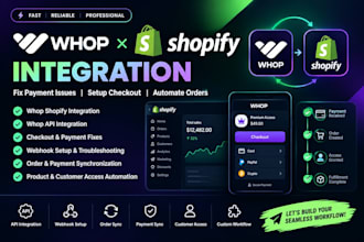 integrate whop with shopify and fix payment checkout issues  checkout troublesho