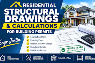 create residential structural drawings and calculations for building permits